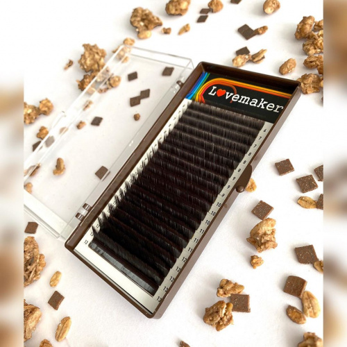 Ресницы горький шоколад изгиб L-2 0,07, микс (LM)